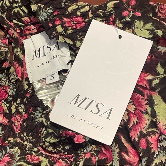 MISA Los Angeles Saint Floral Dress Belted Chiffon Mini Dress Small - Picture 16 of 17